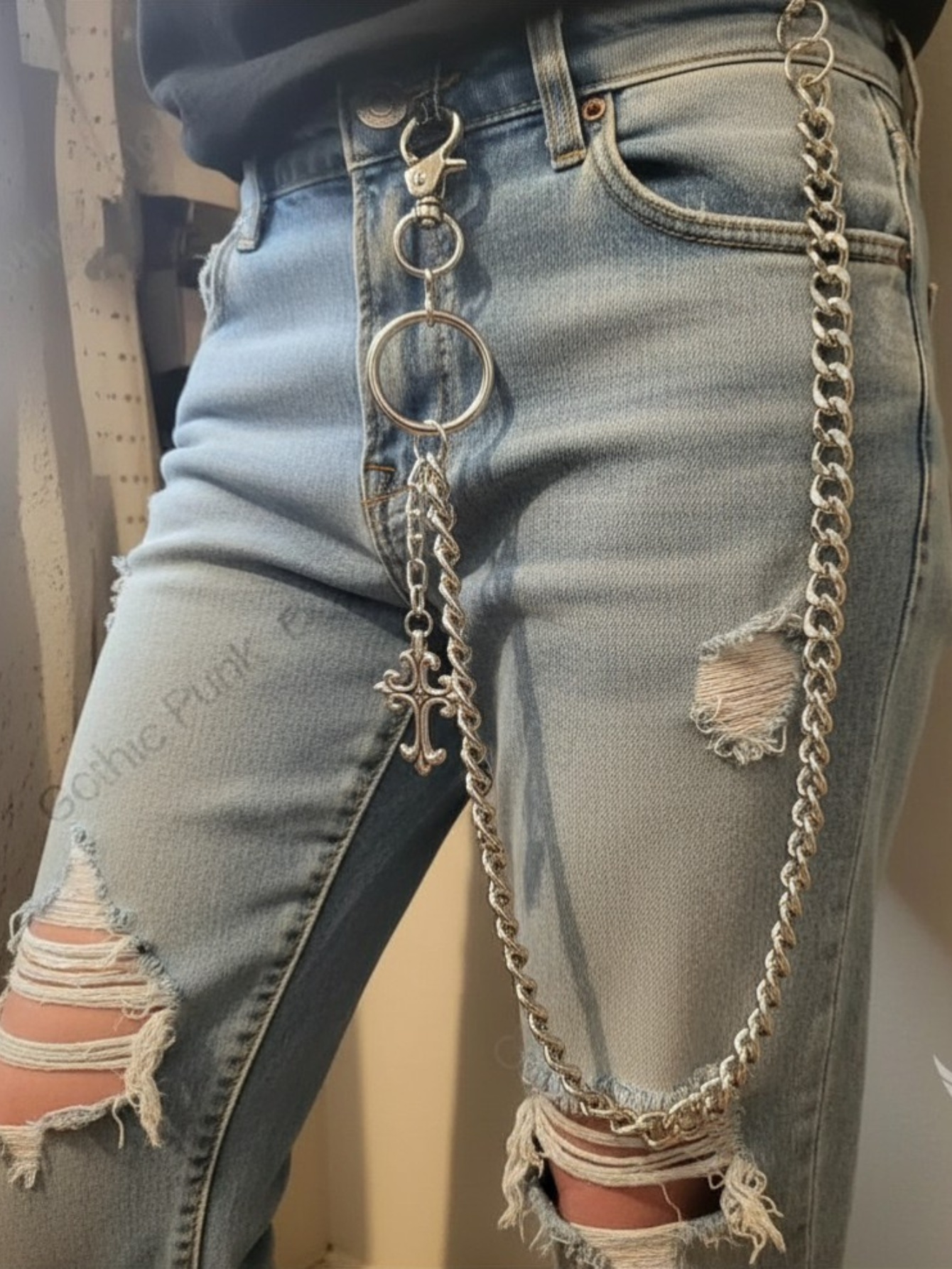 Pants Wallet Chain Cross Men Women