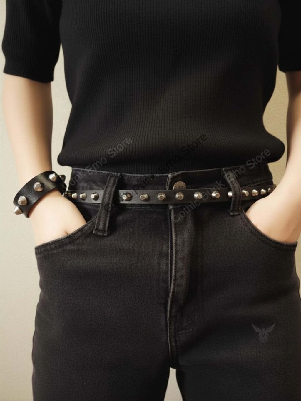 Rivet Stud Button Belt