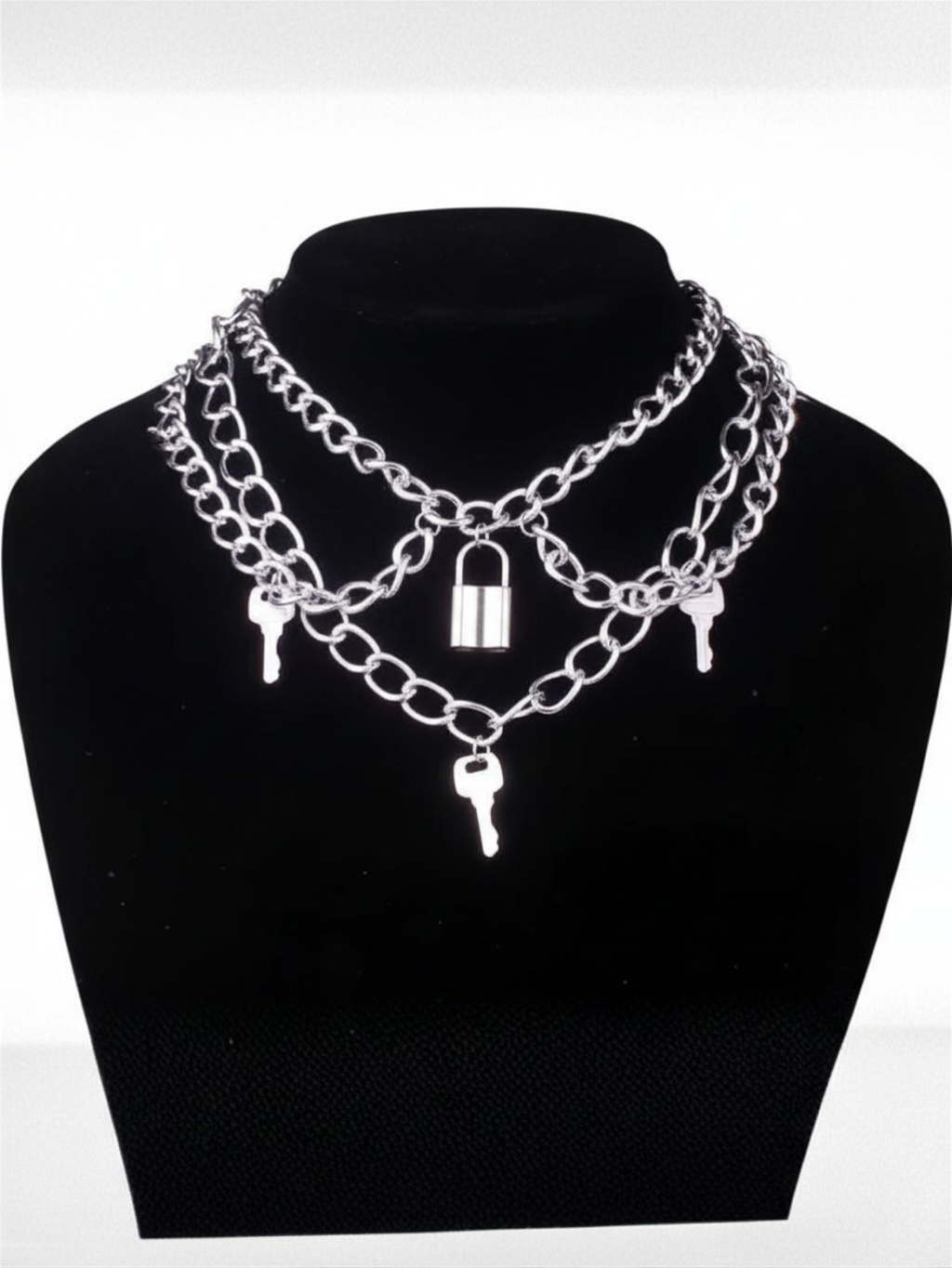Lock & Key Chain Necklace