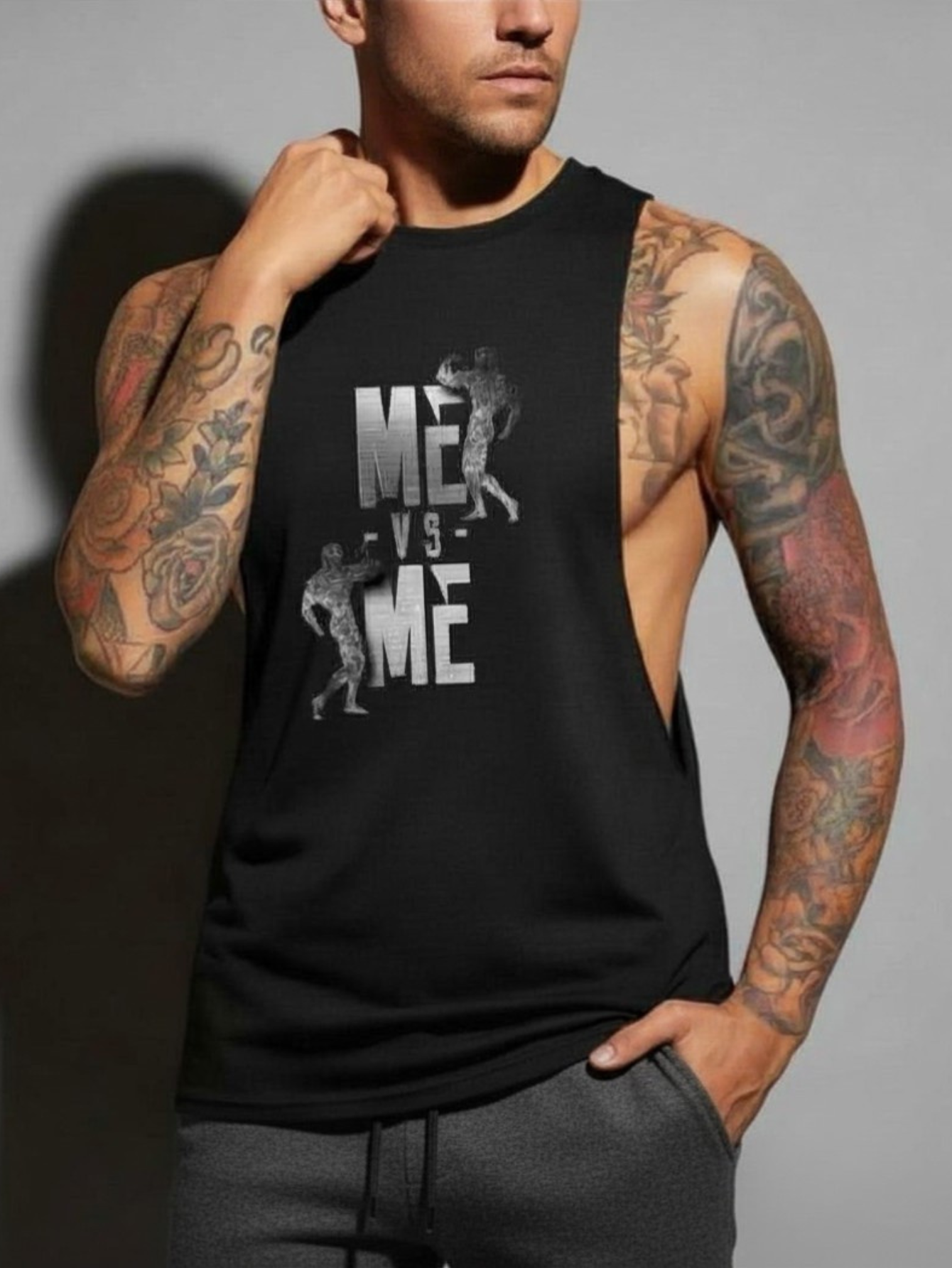 Tank Top Black Cut Out Shirt