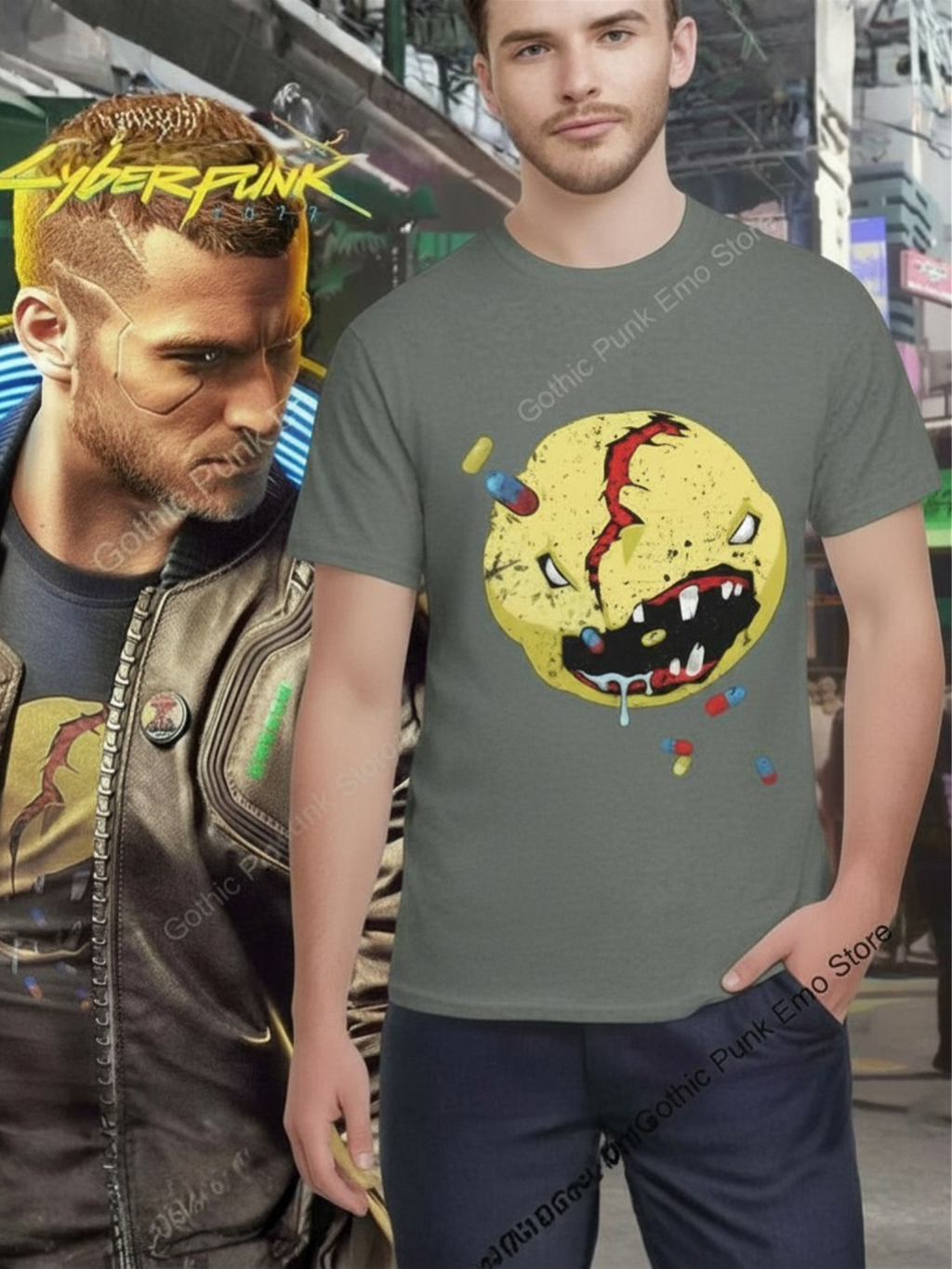 Cyberpunk 2077 Male V 100% Cotton T-Shirt