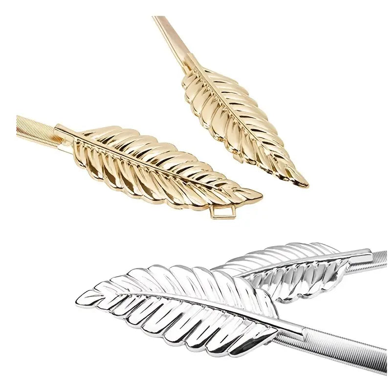 Plus Size Gold Silver Leaf Belt