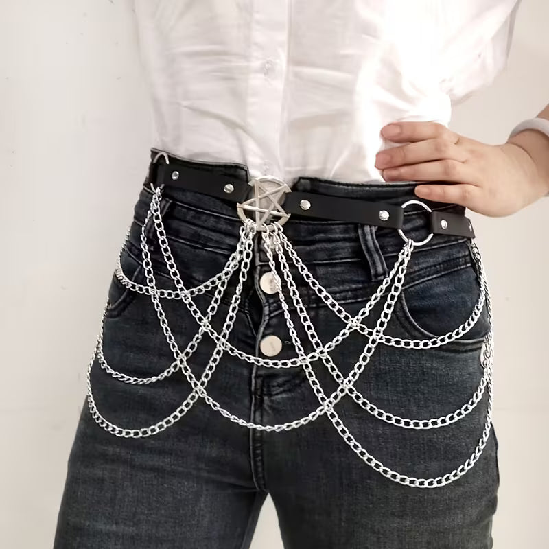 Emo Star Astrology Chain Mail Belt