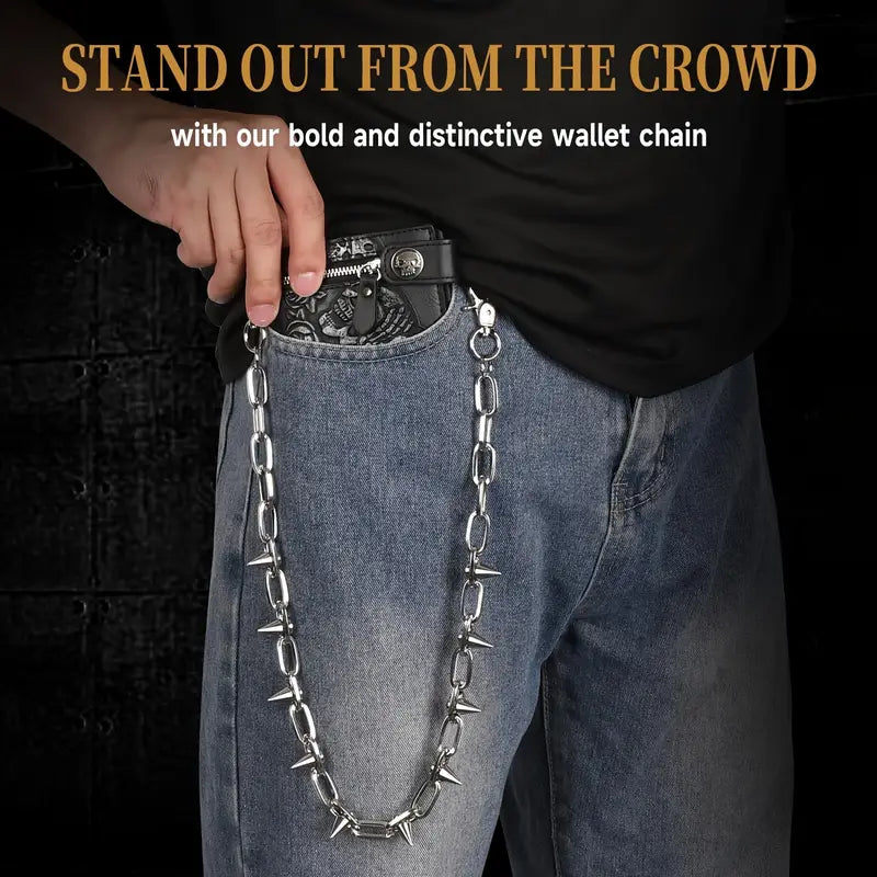 Spiked Punk Wallet Chain Emo