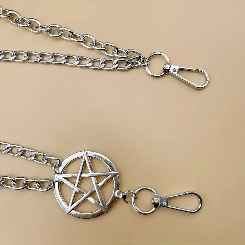 Pentagon Star Astrology KeyChain
