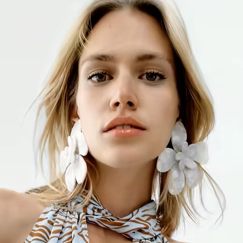 Flower Ceramic Earrings