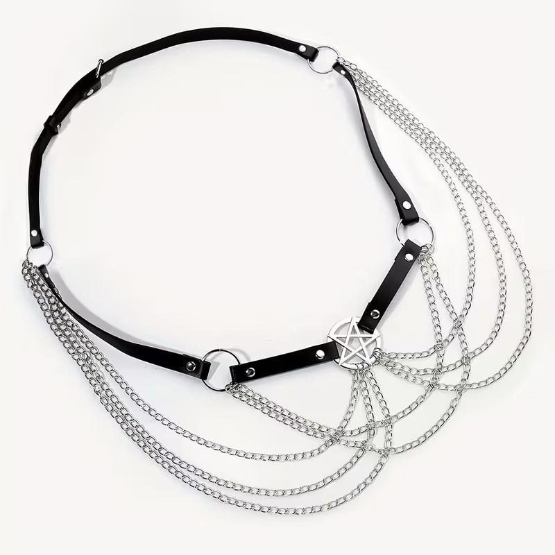 Emo Star Astrology Chain Mail Belt