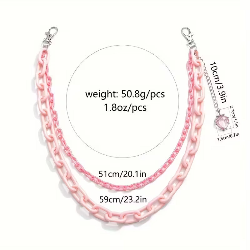 Strawberry Pink Pants Chain