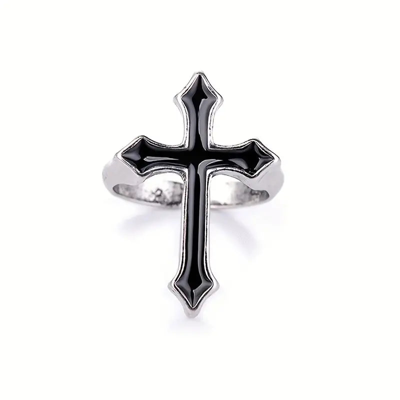 Cross Black Ring