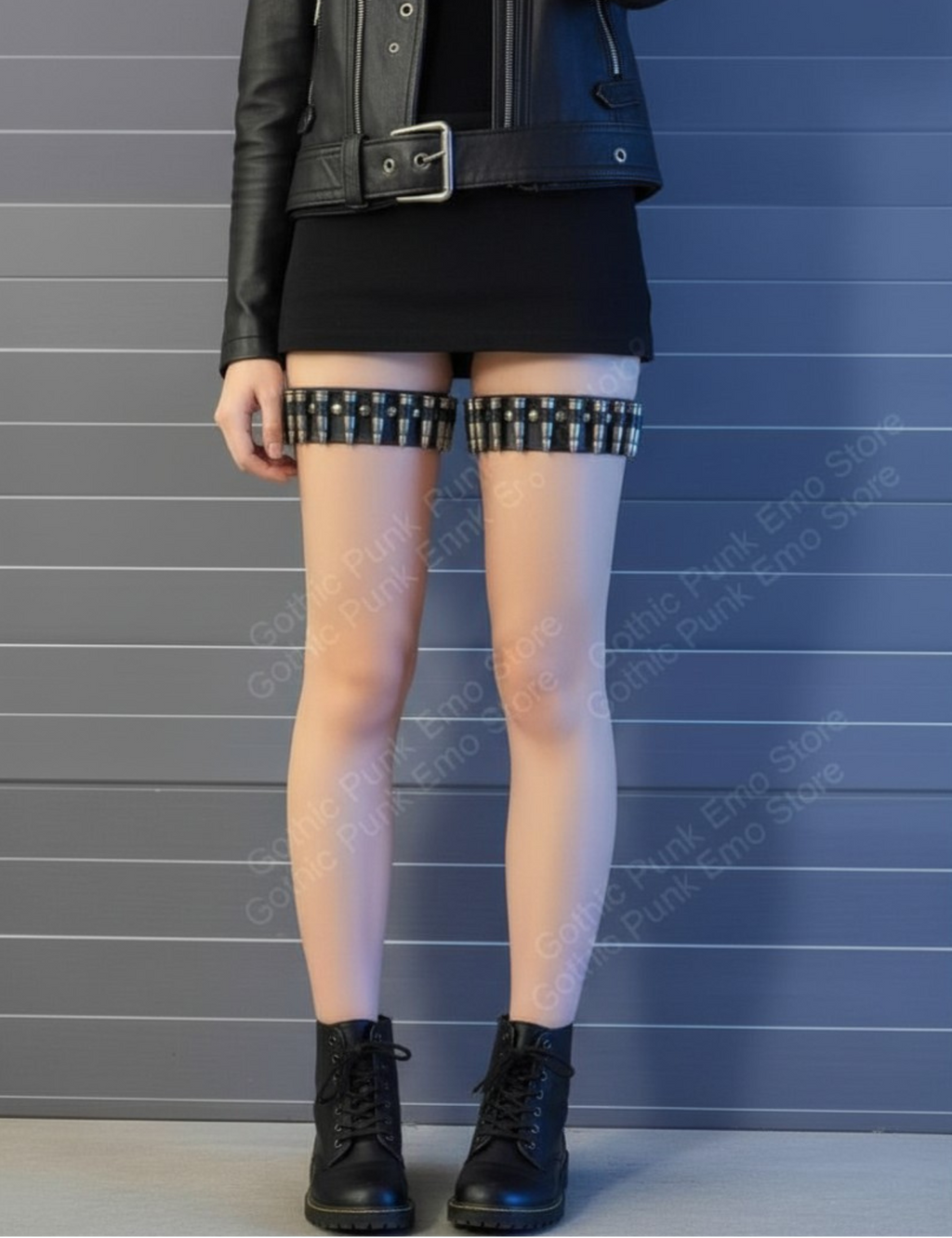 Punk Thigh High Bullet Garters