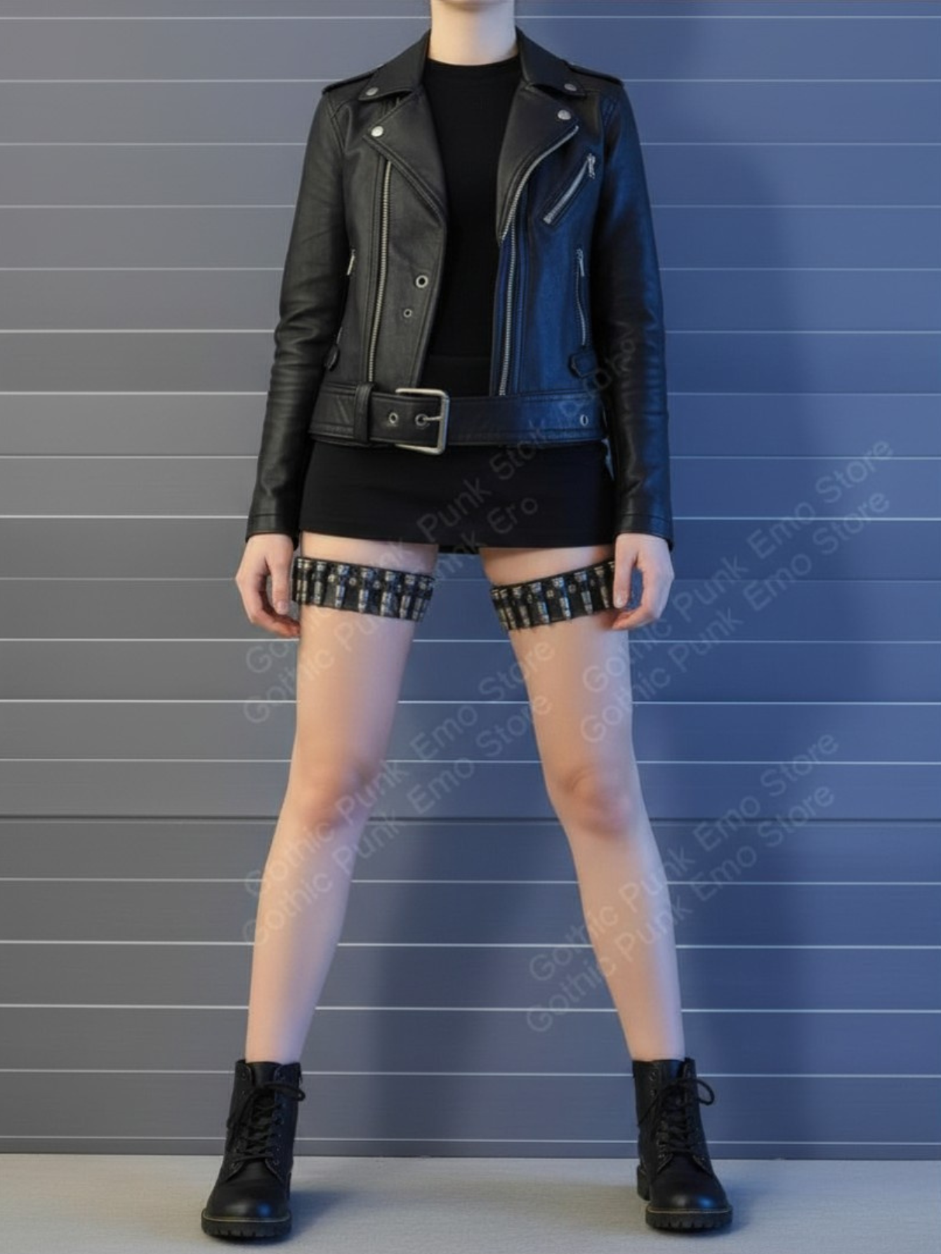 Punk Thigh High Bullet Garters