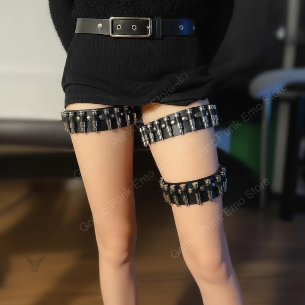 Punk Thigh High Bullet Garters