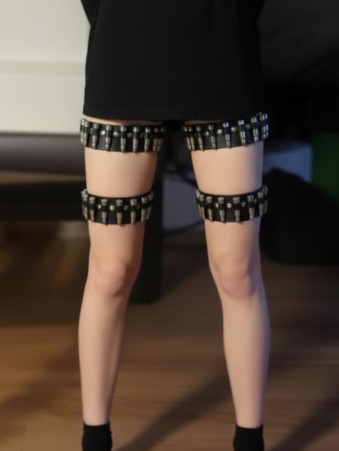 Punk Thigh High Bullet Garters