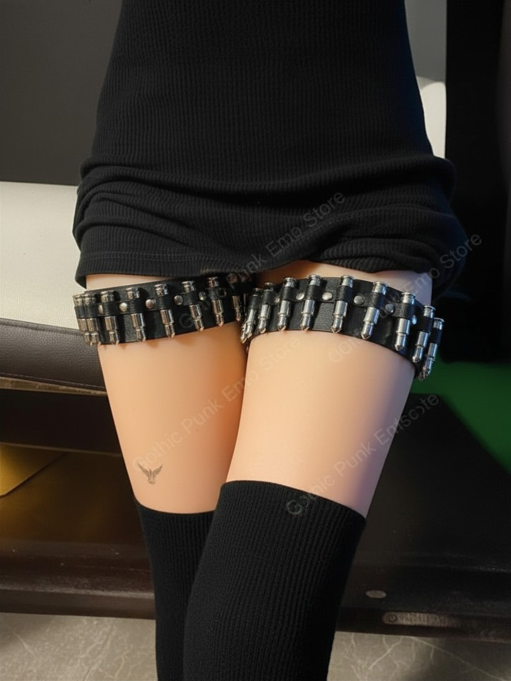 Punk Thigh High Bullet Garters