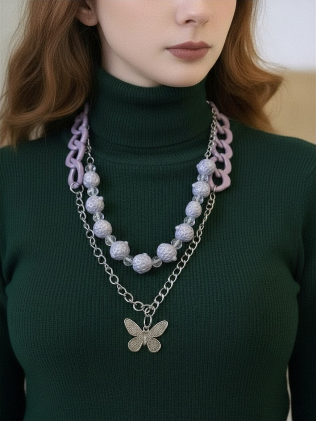 Purple Butterfly  Pants Chain