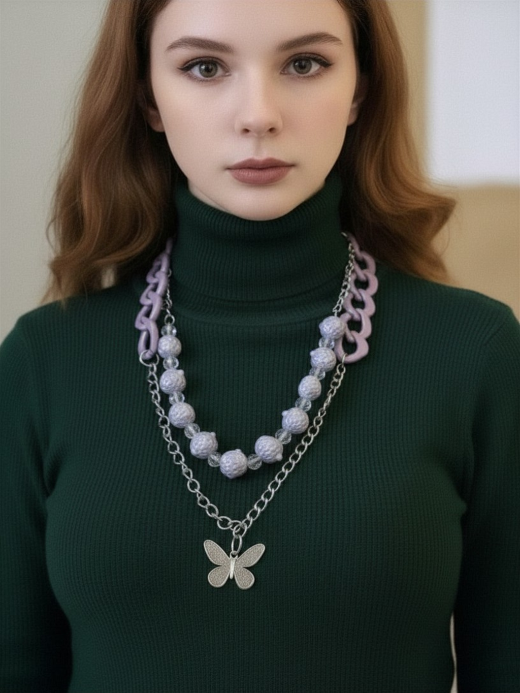 Purple Butterfly  Pants Chain