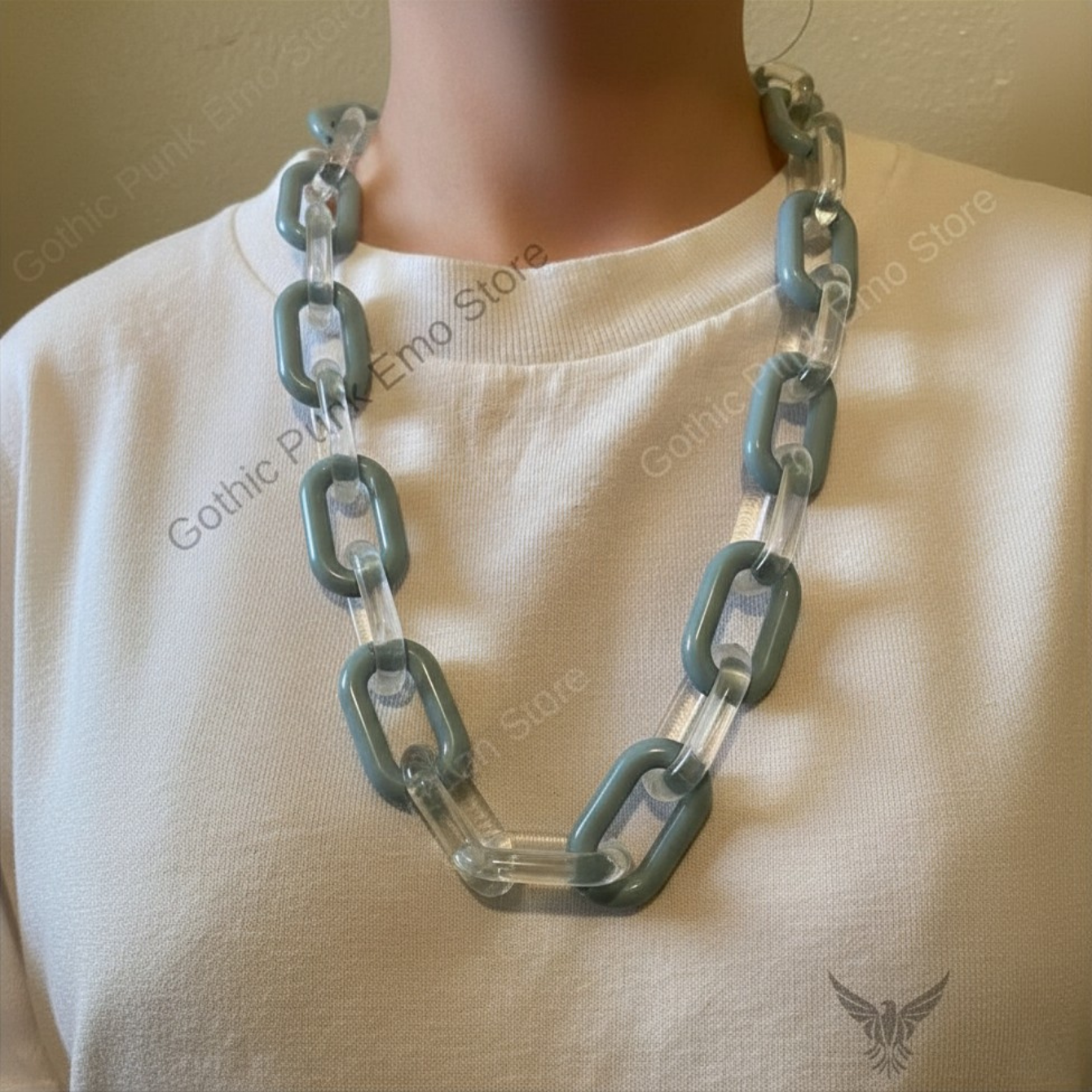 Blue Chunky Acrylic Pants Chain