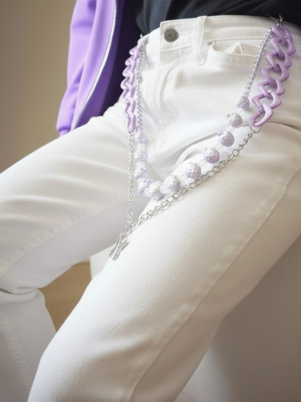 Purple Butterfly  Pants Chain
