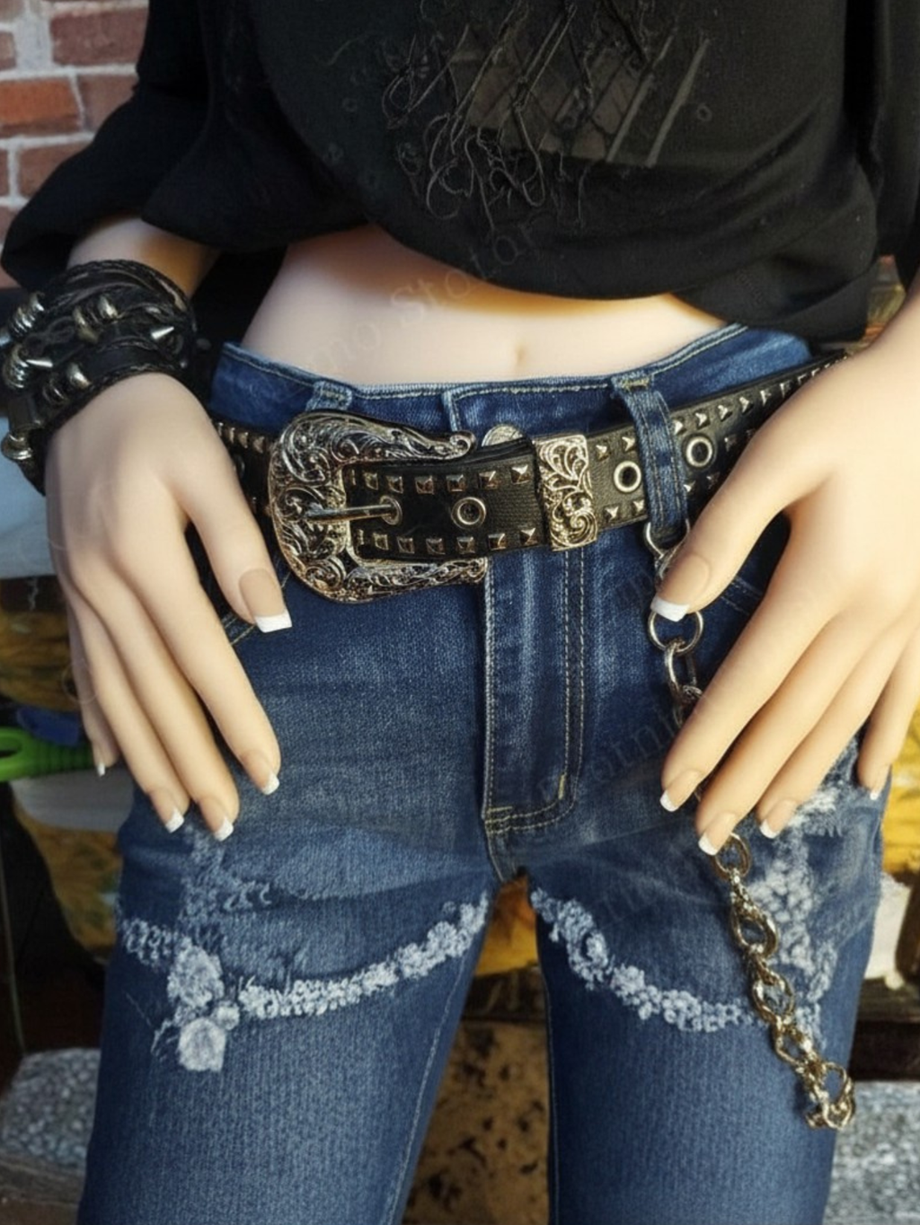Rivet Studded Belt Western Belt