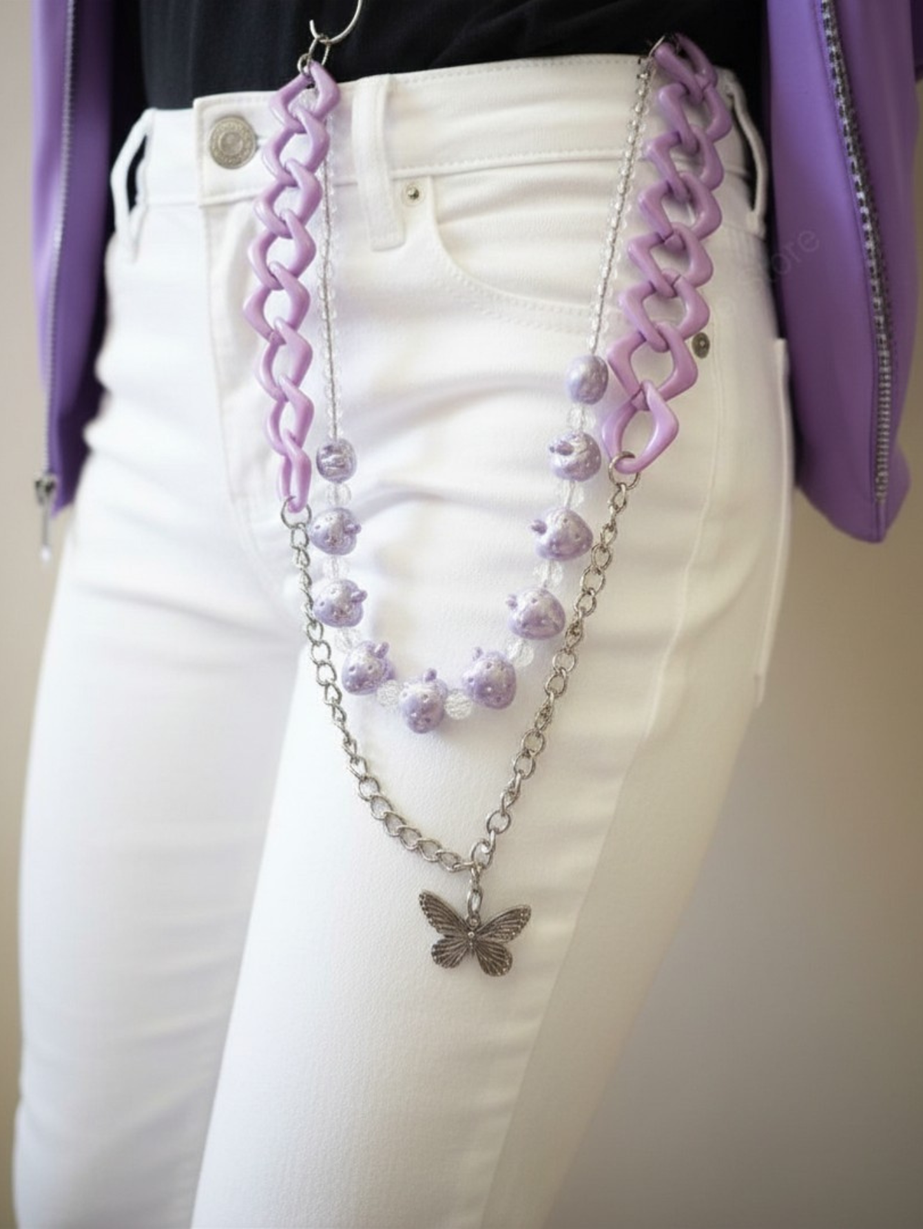 Purple Aesthetics Butterfly Necklace