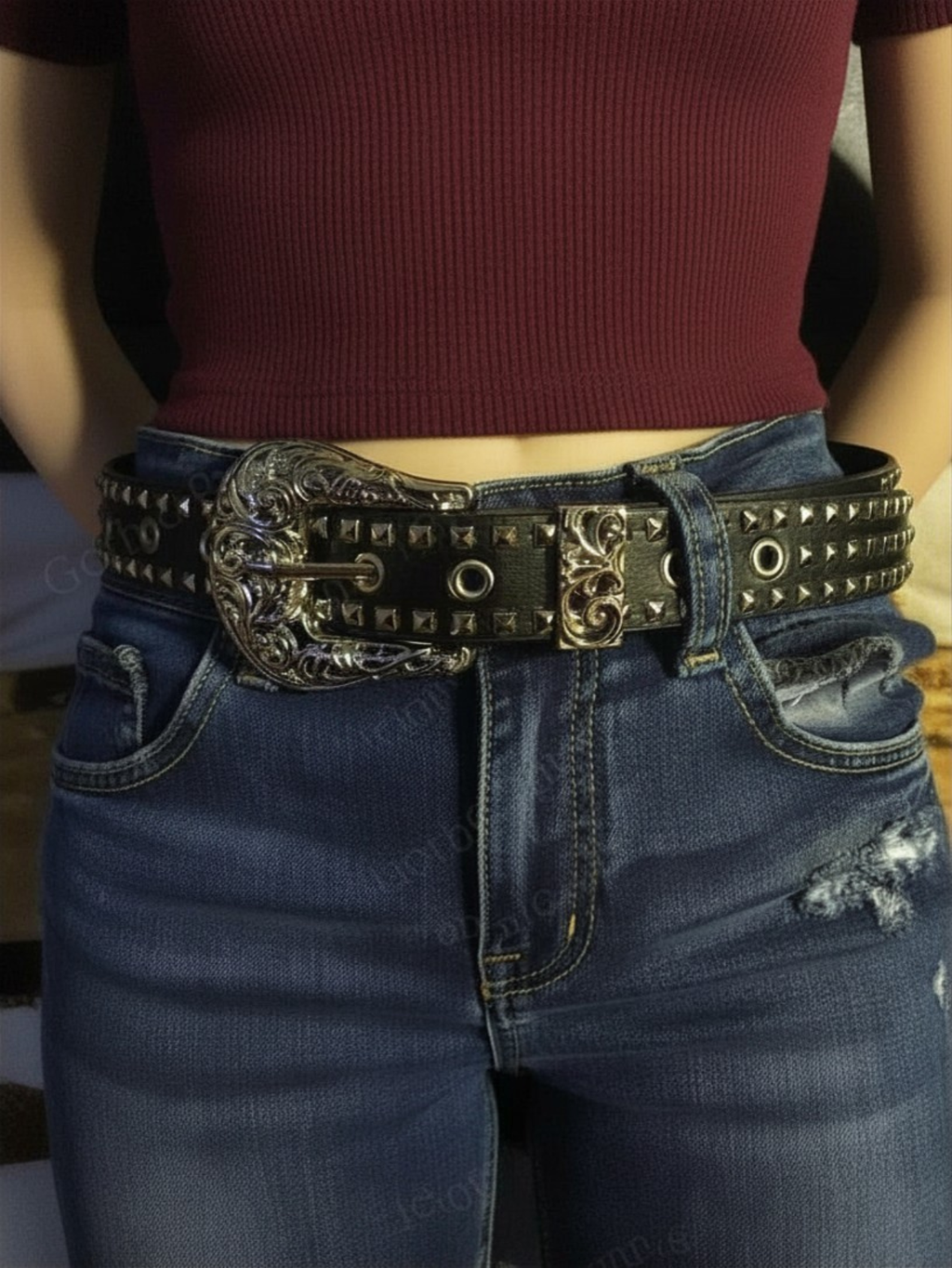 Rivet Studded Belt Western Belt