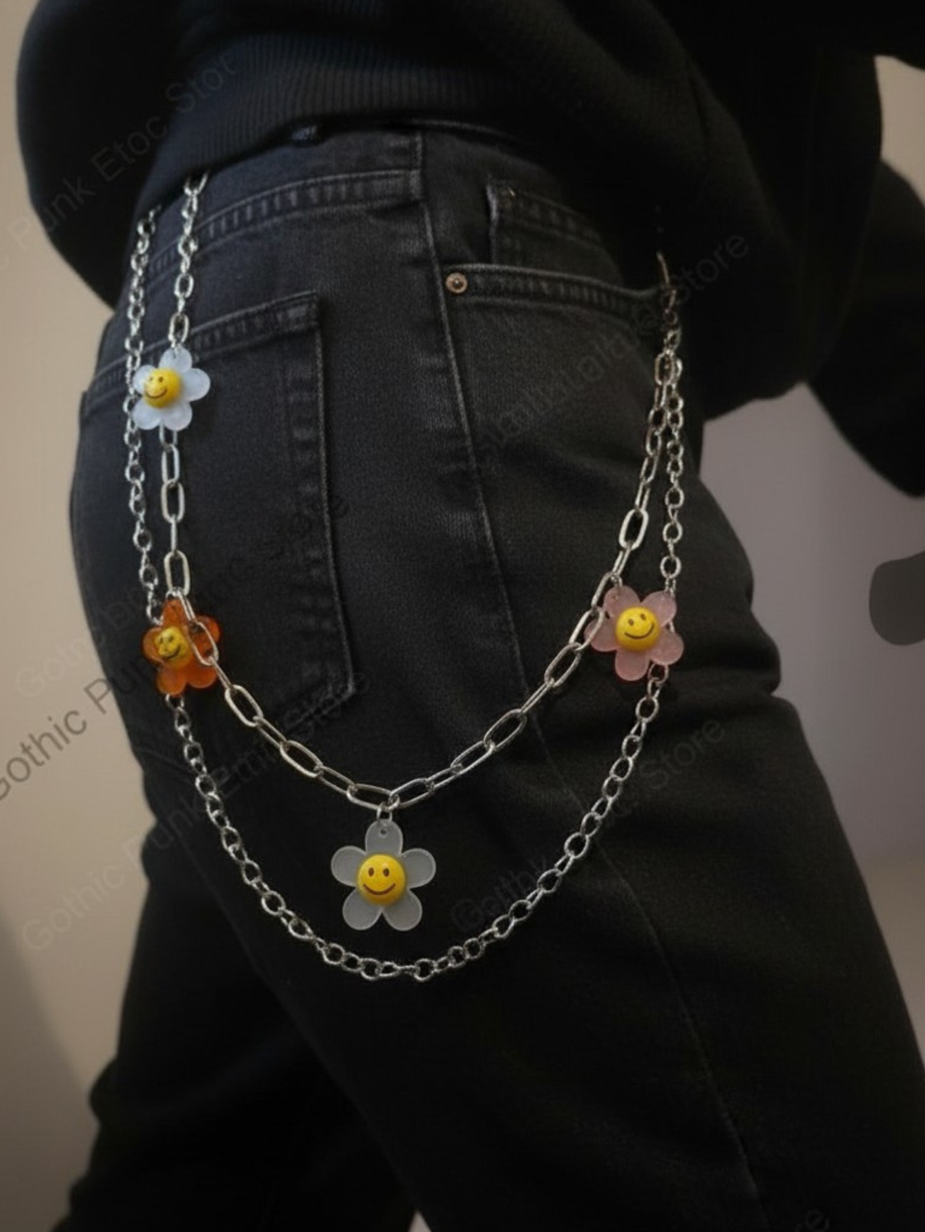 Daisy Beaded Rainbow Chain