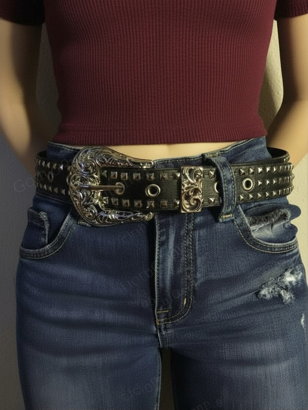 Rivet Studded Belt Western Belt