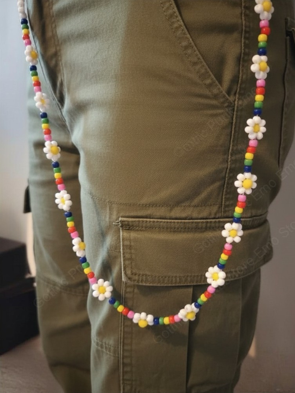 Daisy Beaded Rainbow Chain