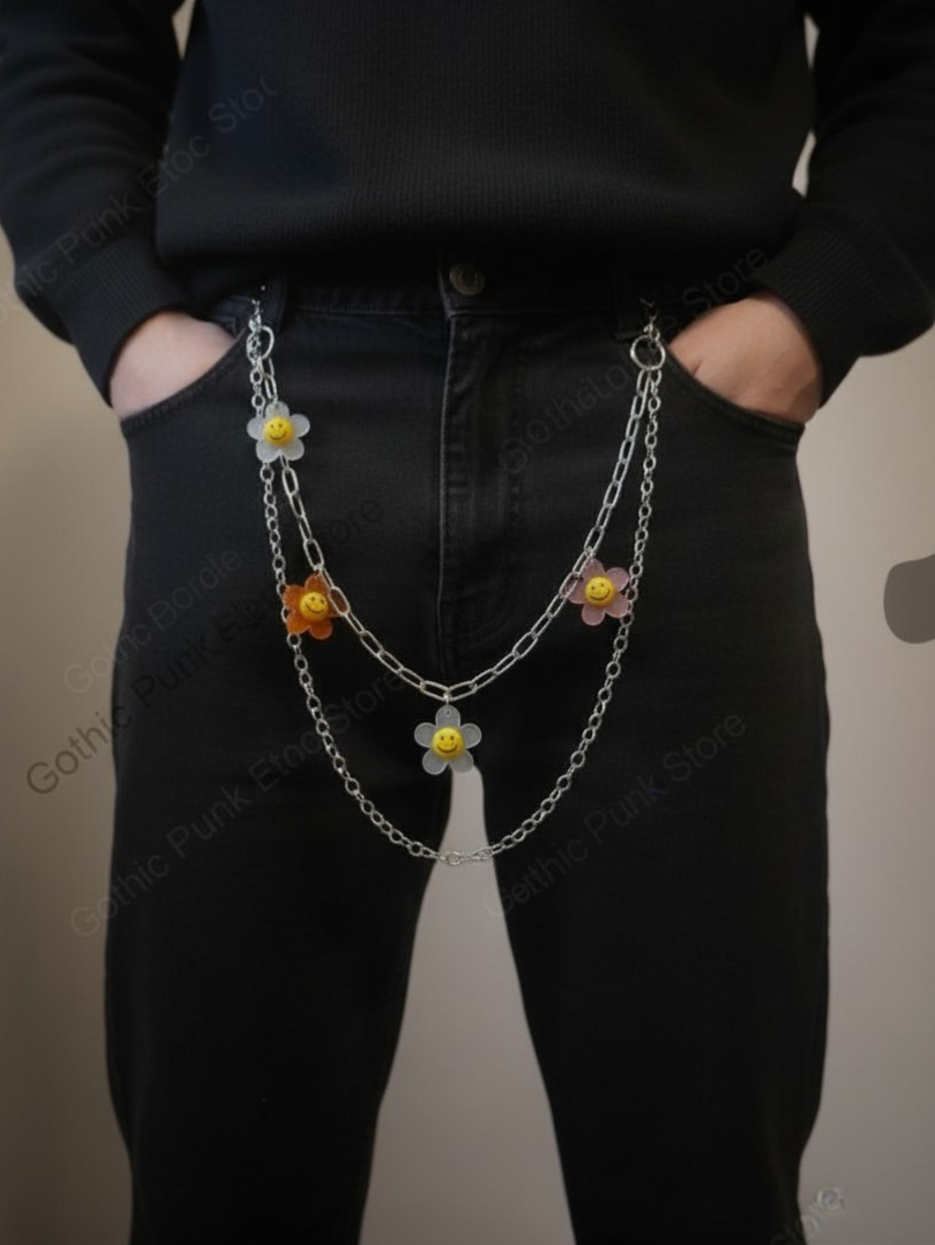 Daisy Beaded Rainbow Chain