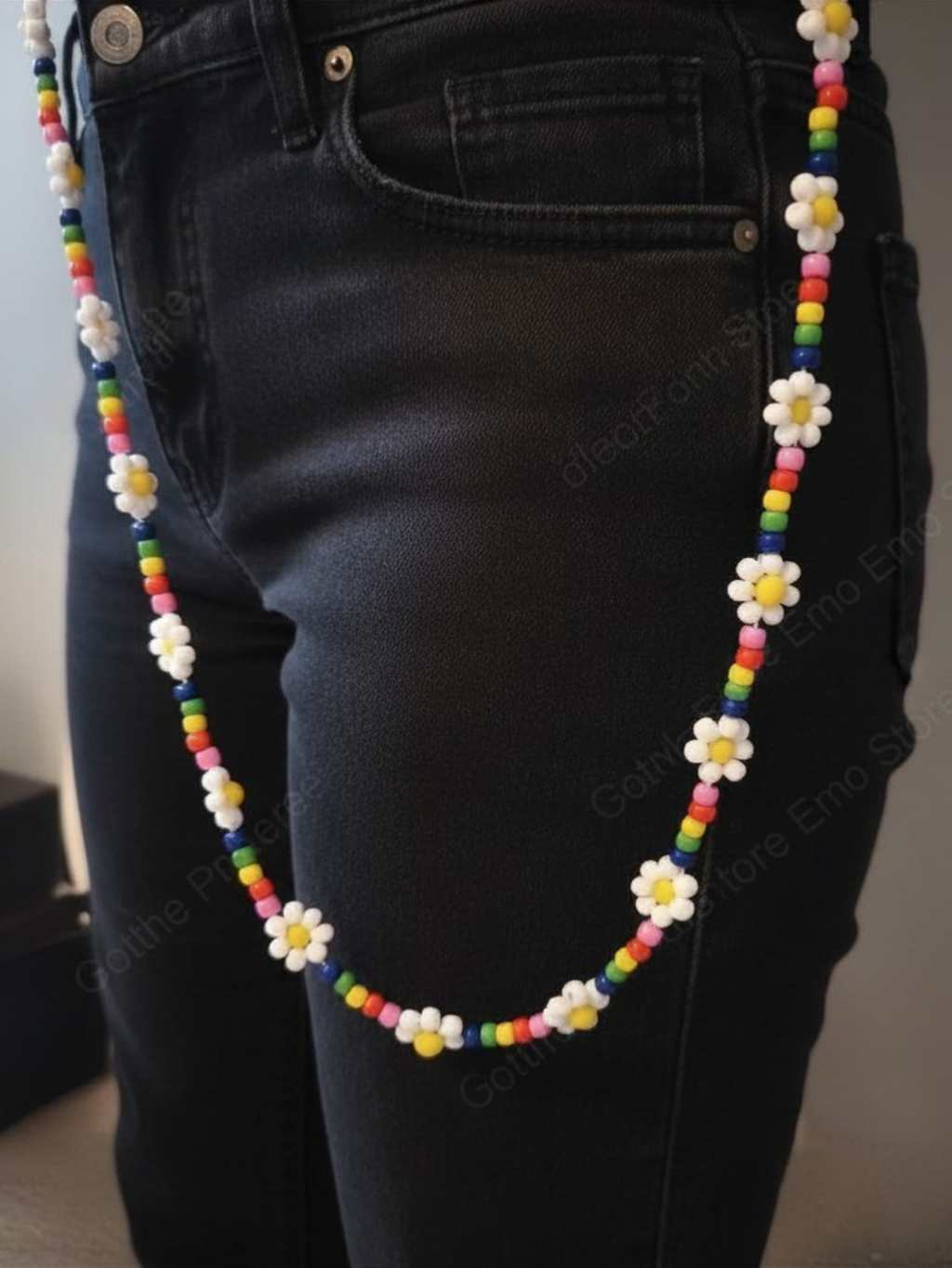Daisy Beaded Rainbow Chain