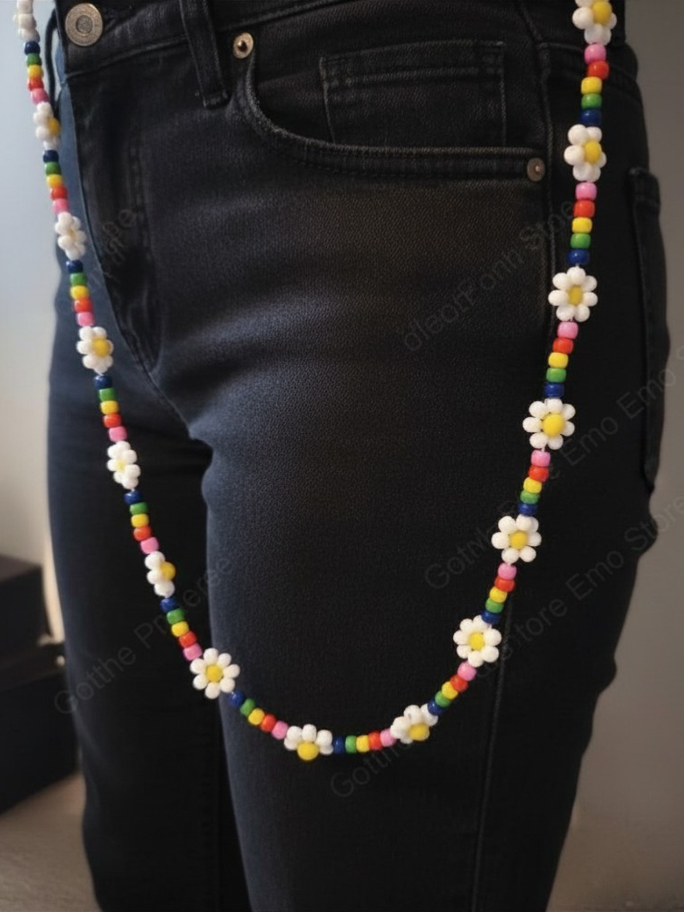 Daisy Beaded Rainbow Chain