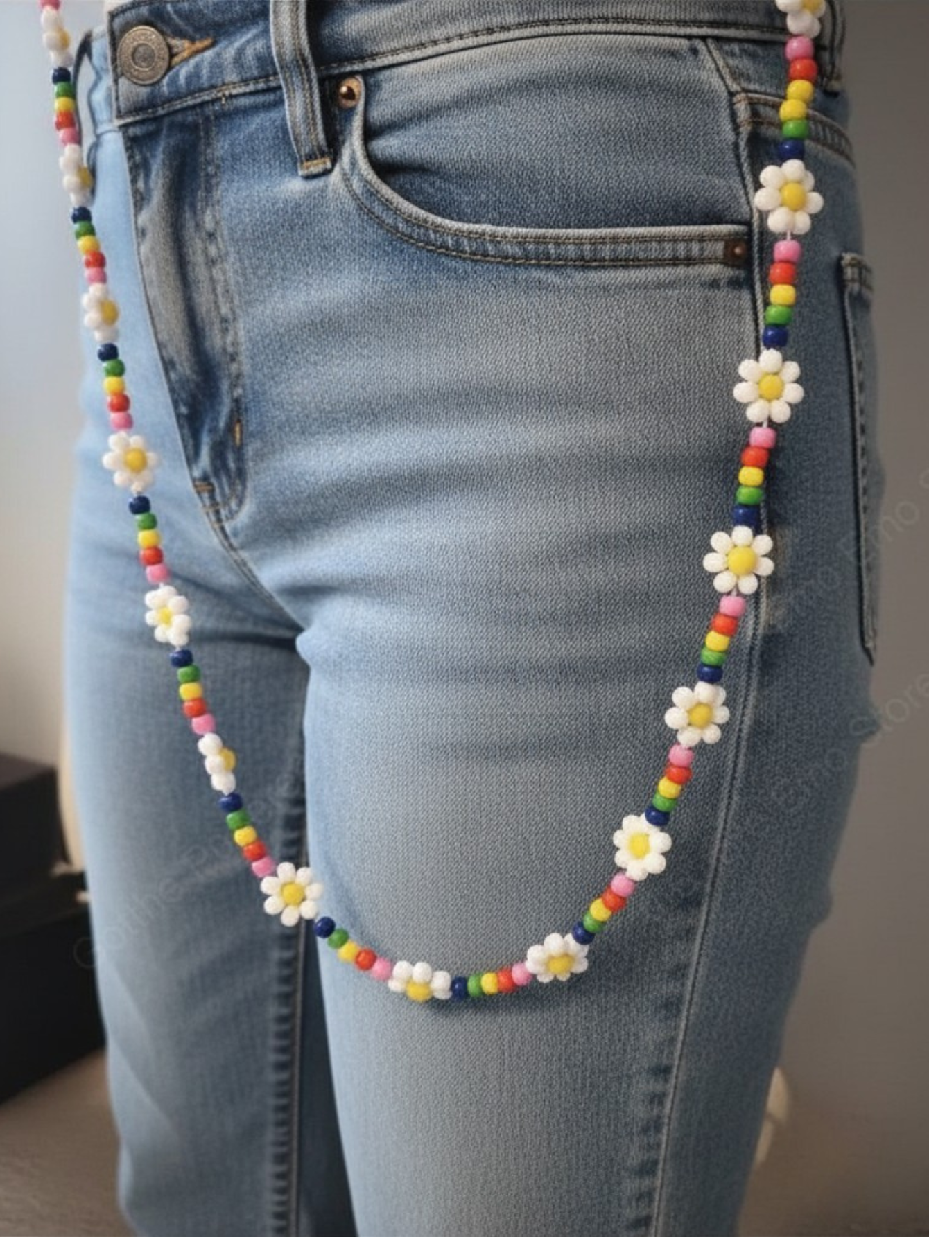 Daisy Beaded Rainbow Chain