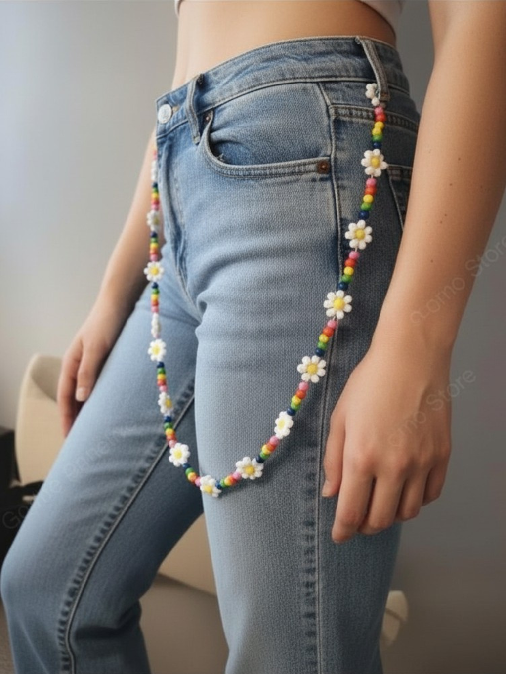Daisy Beaded Rainbow Chain