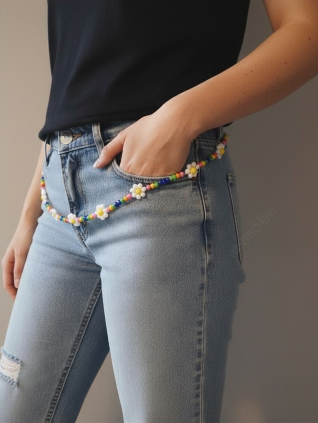 Daisy Beaded Rainbow Chain