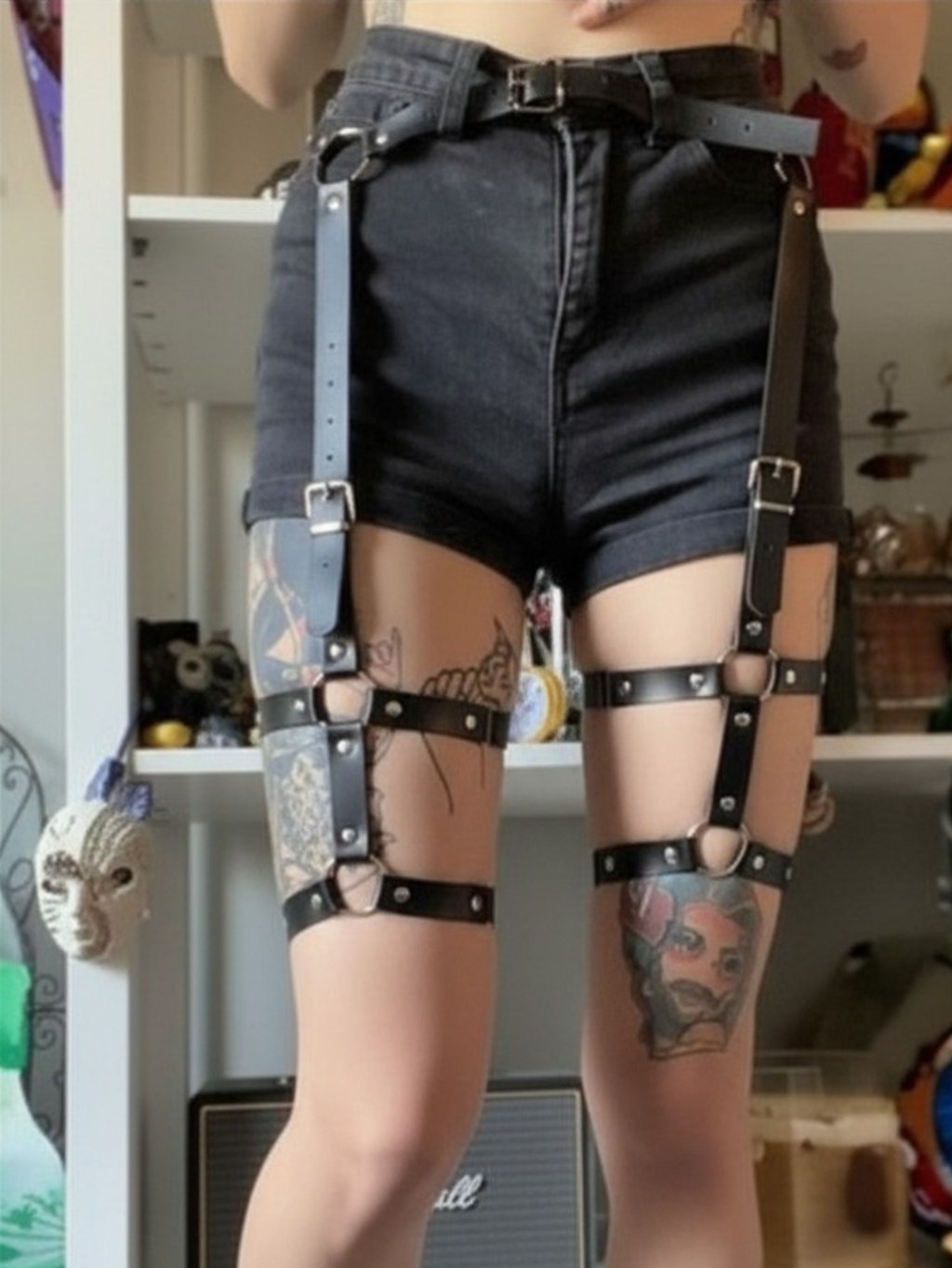 Vegan Leather Leg Harness