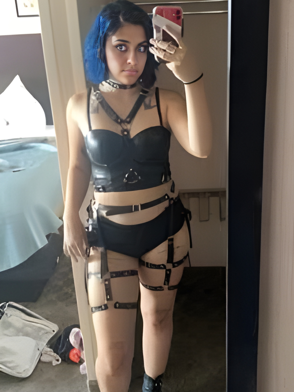 Vegan Leather Leg Harness