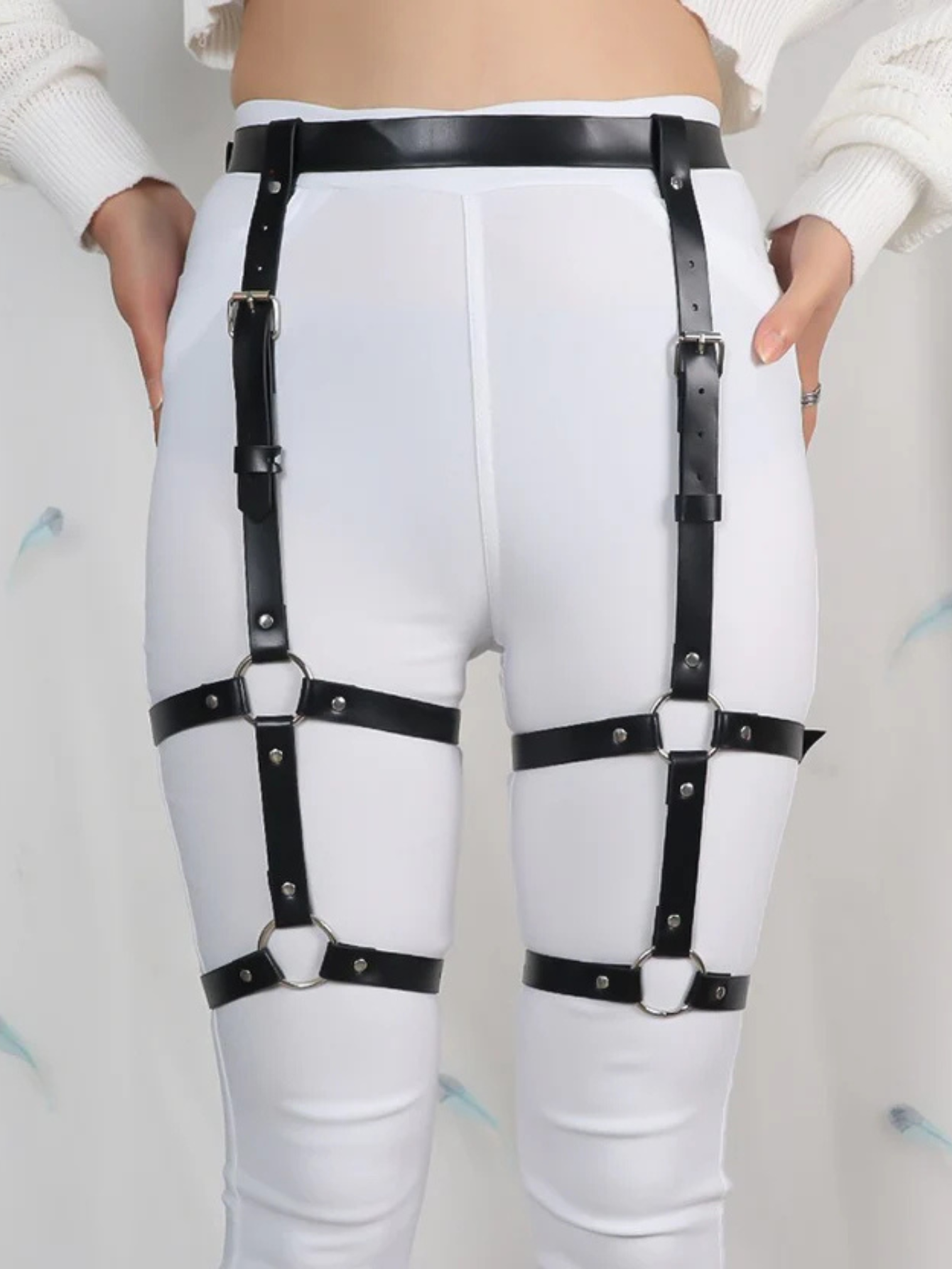 Vegan Leather Leg Harness
