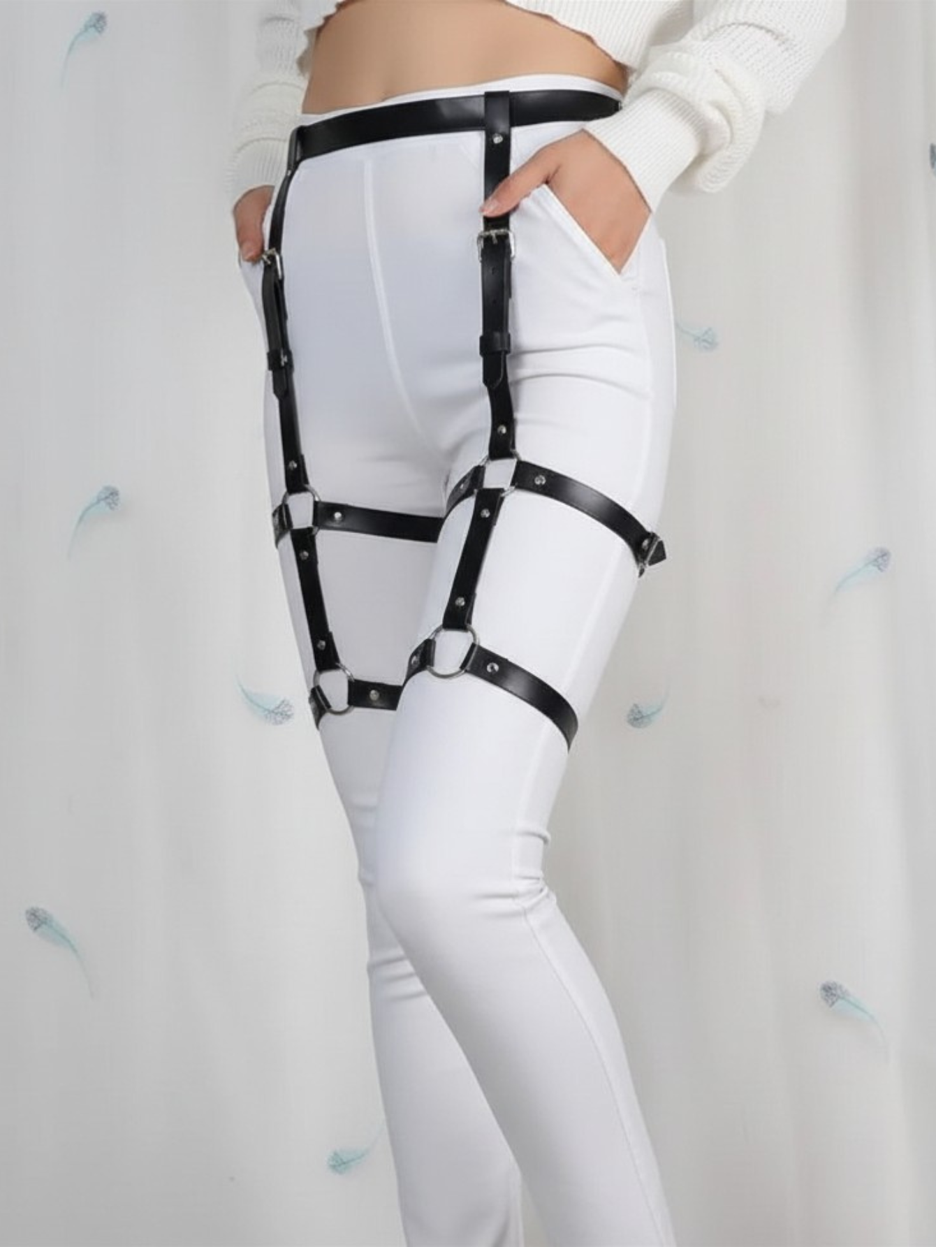 Vegan Leather Leg Harness
