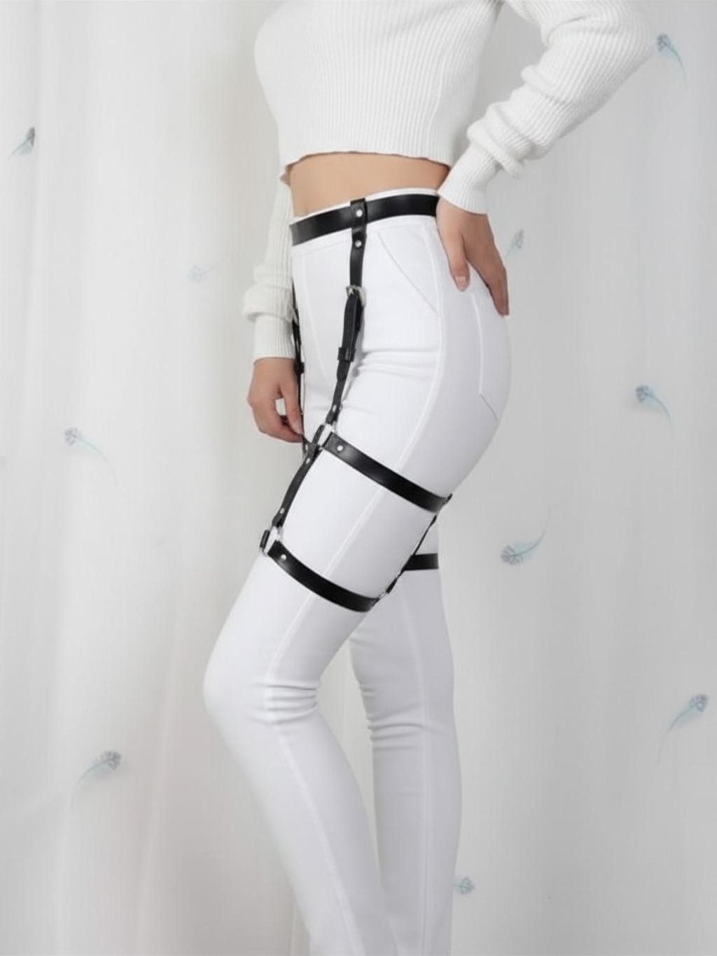 Vegan Leather Leg Harness