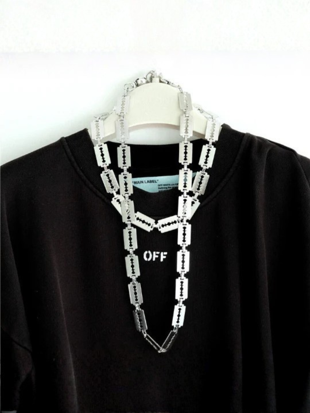Razor Blade Double Chain Necklace