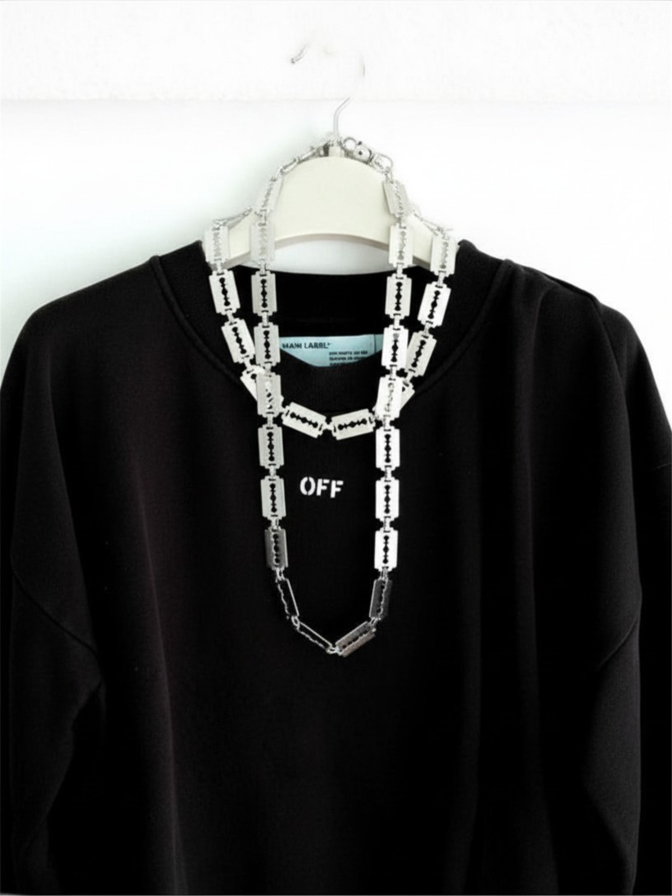 Razor Blade Double Chain Necklace