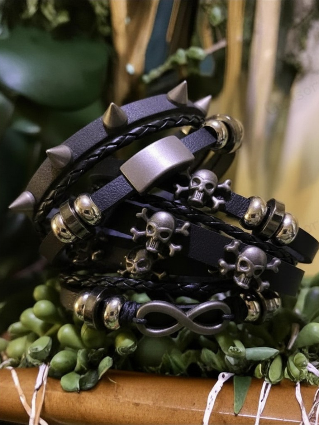 Spiked Punk Bracelet Set