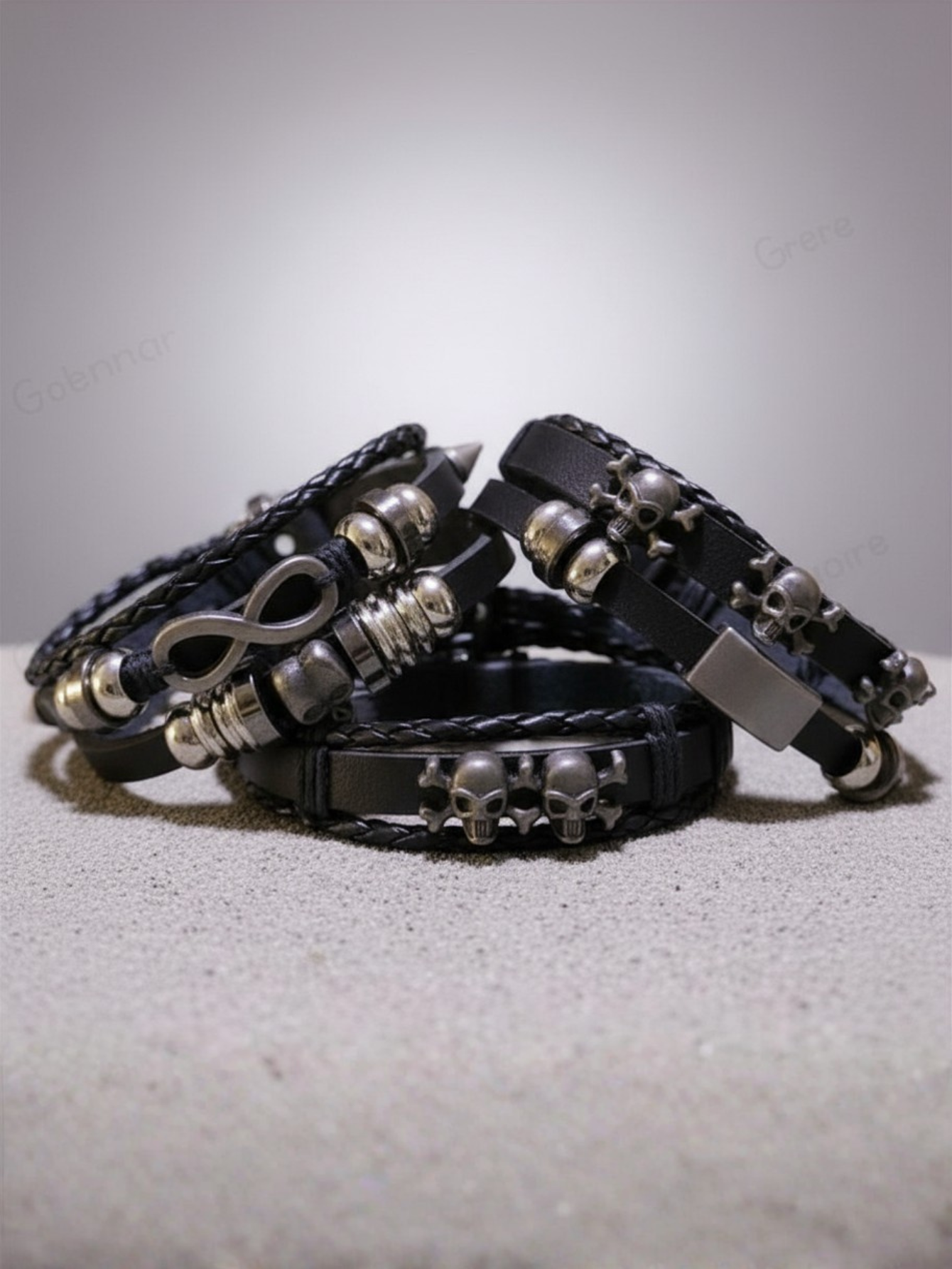 Spiked Punk Bracelet Set