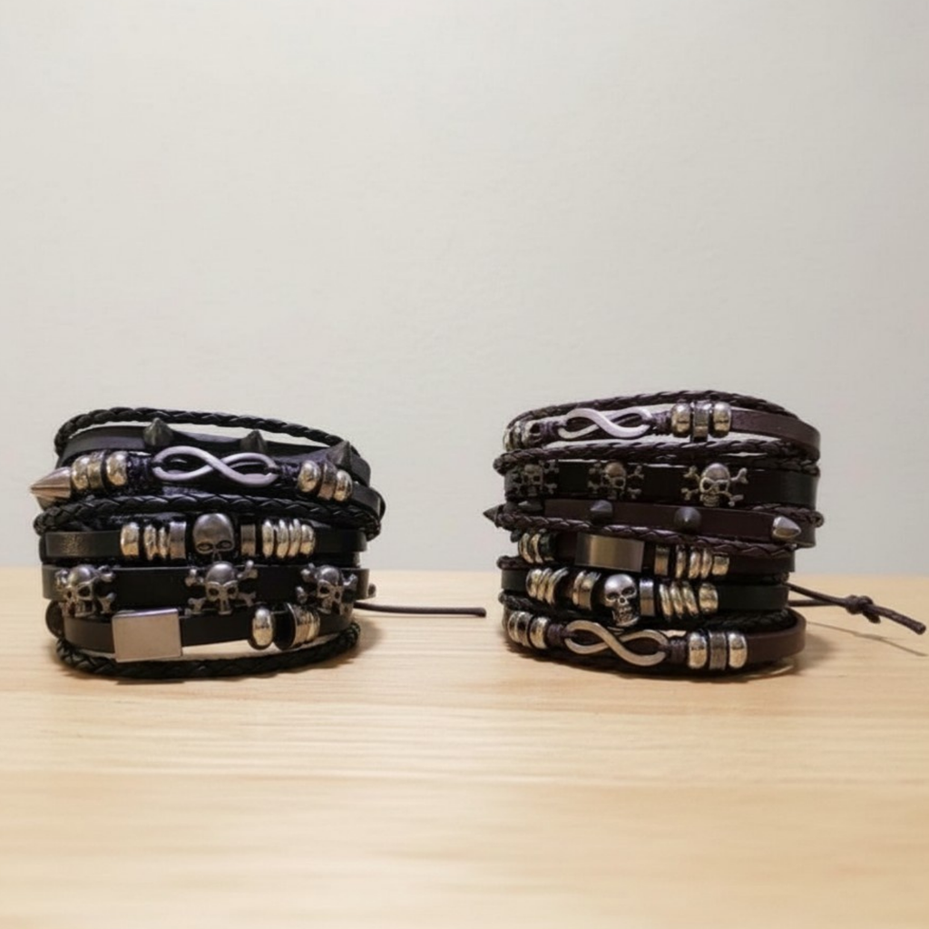 Spiked Punk Bracelet Set