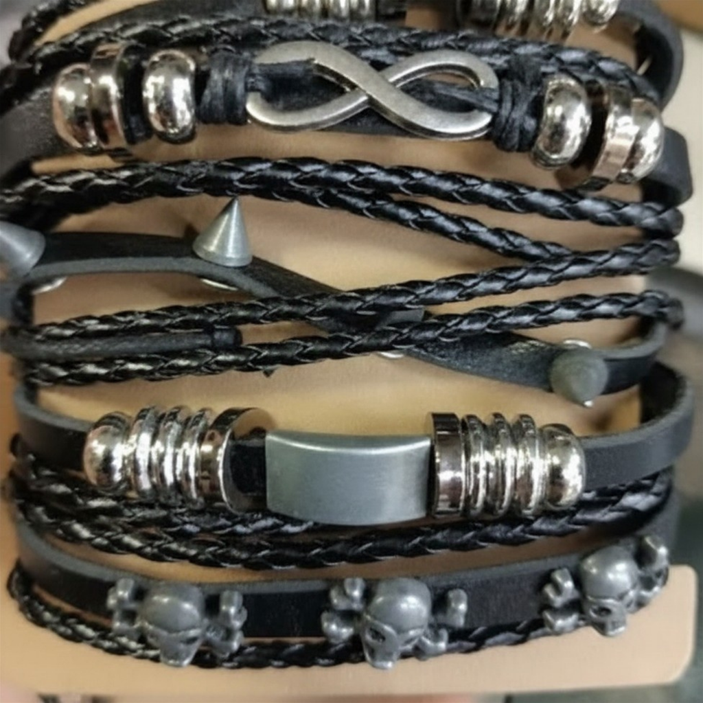Spiked Punk Bracelet Set
