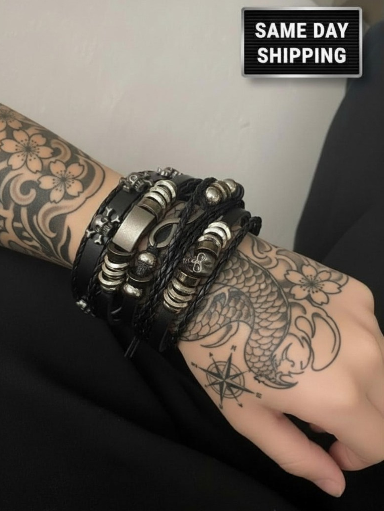 Spiked Punk Bracelet Set