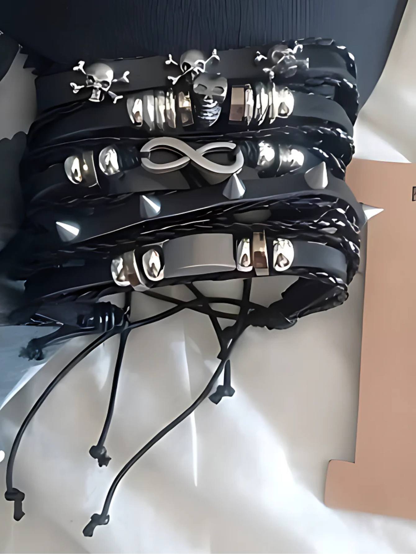 Spiked Punk Bracelet Set
