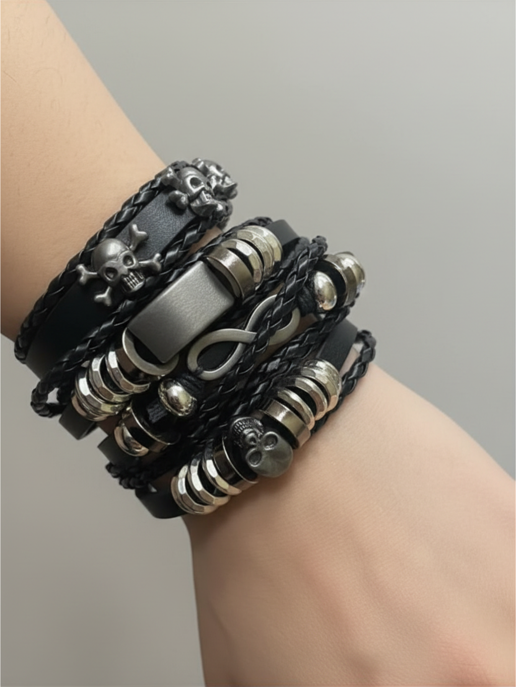 Spiked Punk Bracelet Set