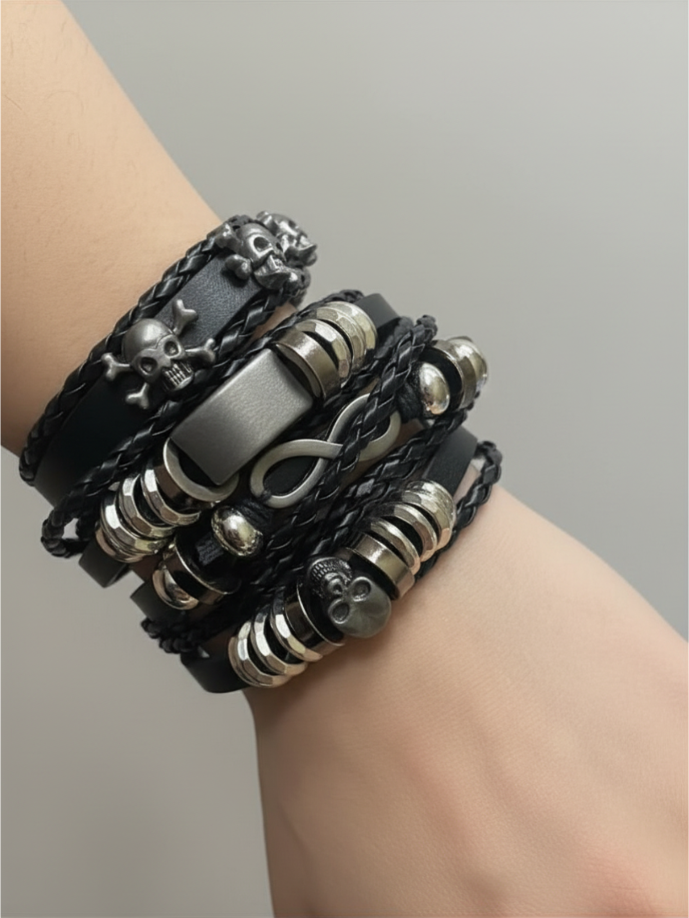 Spiked Punk Bracelet Set