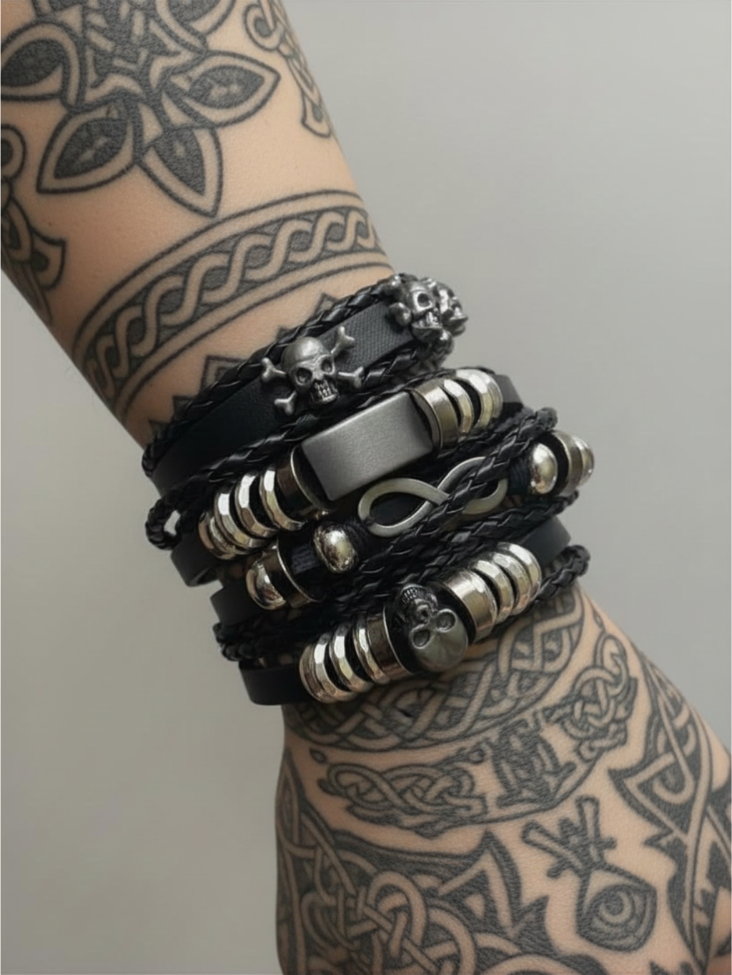 Spiked Punk Bracelet Set